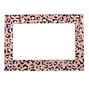 Leopard Print, Leopard Spots, Pink Leopard Magnetic Frame