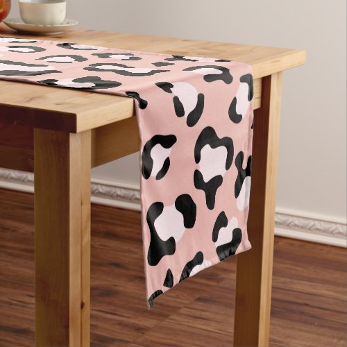 Leopard Print Leopard Spots Pink Leopard Medium Table Runner