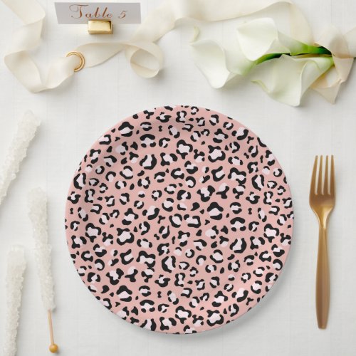 Leopard Print Leopard Spots Pink Leopard Paper Plates