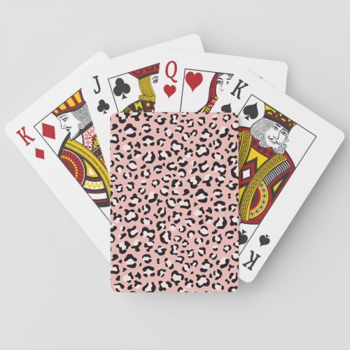 Leopard Print Leopard Spots Pink Leopard Poker Cards