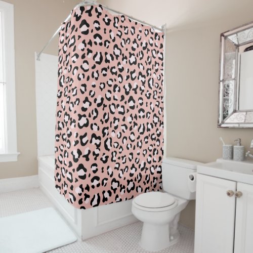 Leopard Print Leopard Spots Pink Leopard Shower Curtain