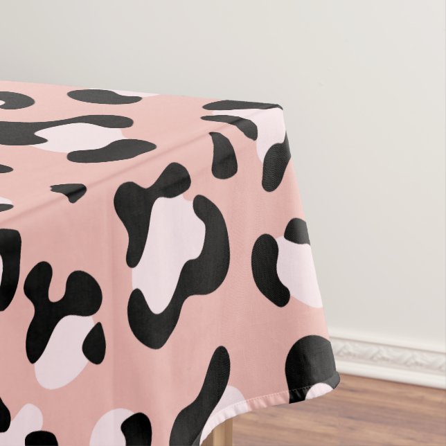 Leopard Print, Leopard Spots, Pink Leopard Tablecloth (In Situ)