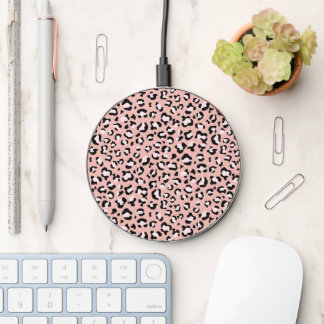 Leopard Print, Leopard Spots, Pink Leopard Wireless Charger