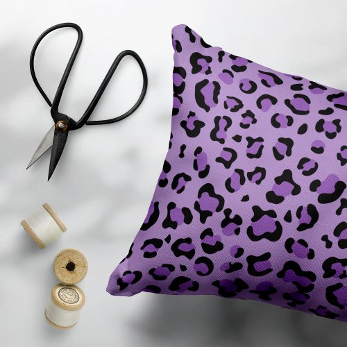 Leopard Print Leopard Spots Purple Leopard Accent Pillow