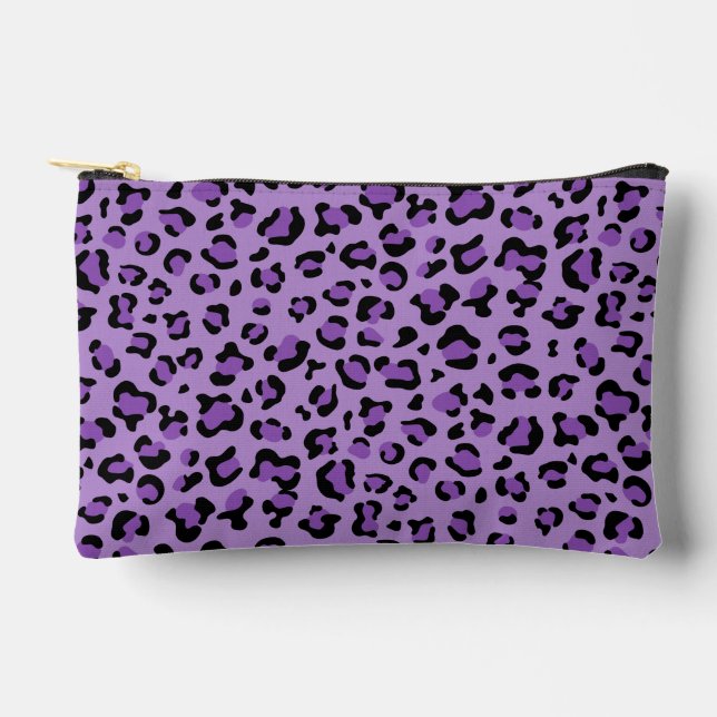 Leopard Print, Leopard Spots, Purple Leopard Accessory Pouch (Front)