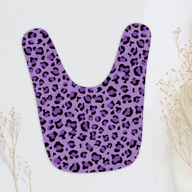 Leopard Print, Leopard Spots, Purple Leopard Baby Bib (Creator Uploaded)