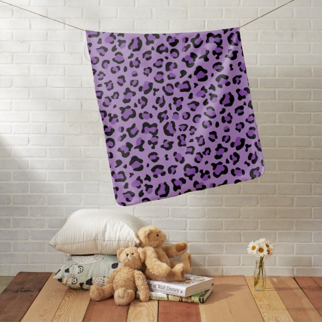 Leopard Print, Leopard Spots, Purple Leopard Baby Blanket (In Situ)
