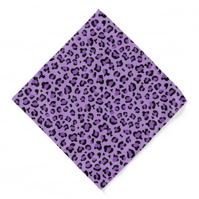 Leopard Print, Leopard Spots, Purple Leopard Bandana (Front)