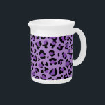 Leopard Print, Leopard Spots, Purple Leopard Beverage Pitcher<br><div class="desc">Elegant,  stylish and sophisticated leopard pattern in purple color. Modern and trendy gift,  perfect for the animal print lover in your life.</div>