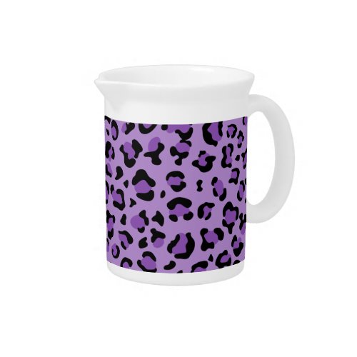Leopard Print Leopard Spots Purple Leopard Beverage Pitcher