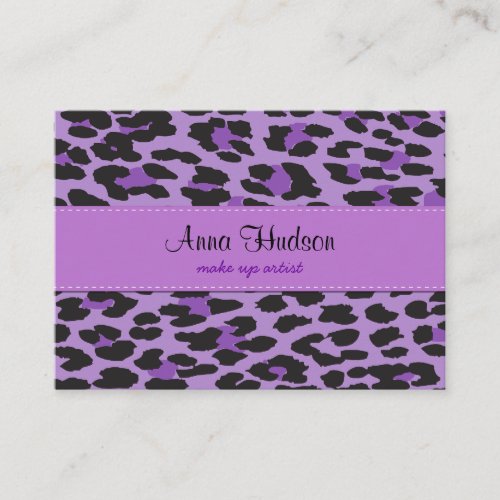 Animal Print Skin Wild Leopard Purple Black Business Card