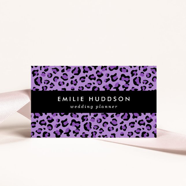 Leopard Print, Leopard Spots, Purple Leopard Business Card (Creator Uploaded)