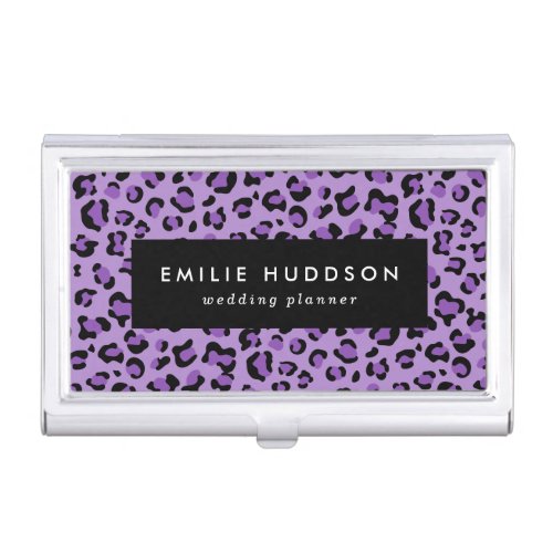 Leopard Print Leopard Spots Purple Leopard Business Card Case