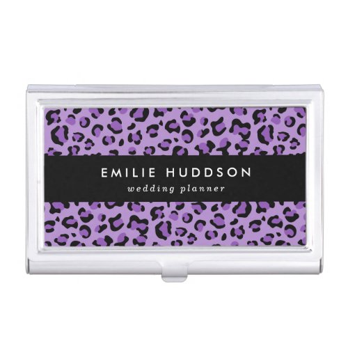 Leopard Print Leopard Spots Purple Leopard Business Card Case