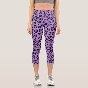 Leopard Print, Leopard Spots, Purple Leopard Capri Leggings