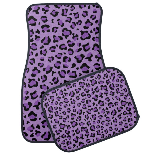 Leopard Print, Leopard Spots, Purple Leopard Car Floor Mat (Set)