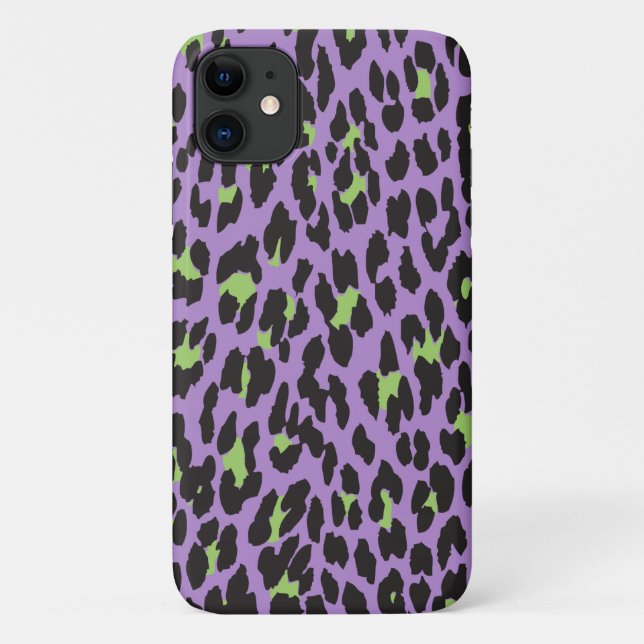 Leopard Print, Leopard Spots, Purple Leopard Case-Mate iPhone Case (Back)