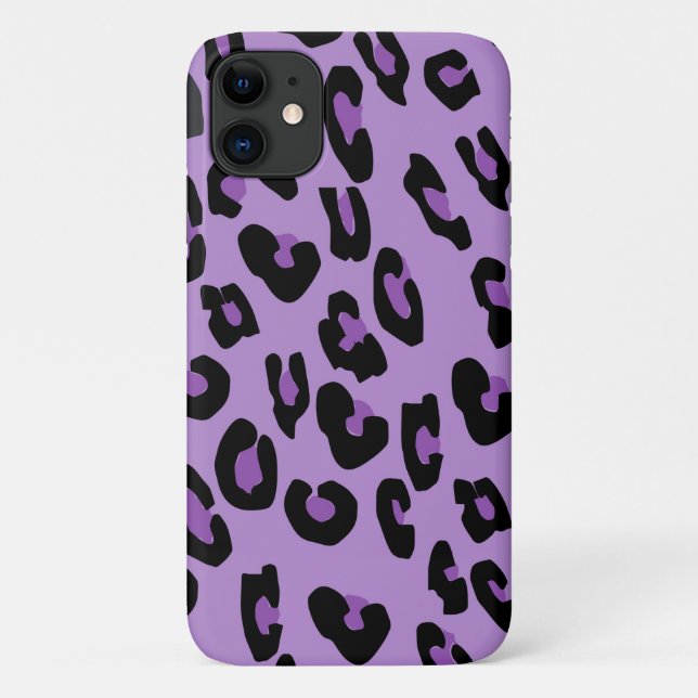 Leopard Print, Leopard Spots, Purple Leopard Case-Mate iPhone Case (Back)