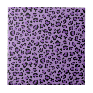 Leopard Print, Leopard Spots, Purple Leopard Ceramic Tile