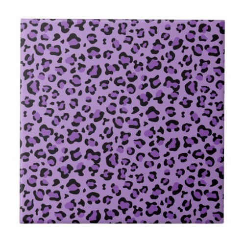 Leopard Print Leopard Spots Purple Leopard Ceramic Tile