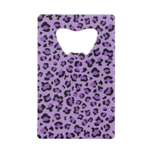 Leopard Print, Leopard Spots, Purple Leopard Credit Card Bottle Opener
