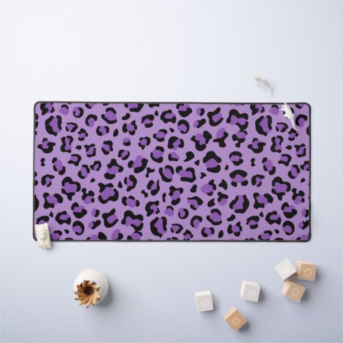 Leopard Print Leopard Spots Purple Leopard Desk Mat