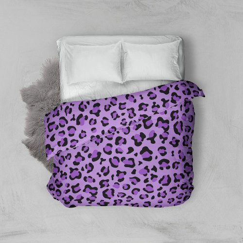 Leopard Print Leopard Spots Purple Leopard Duvet Cover