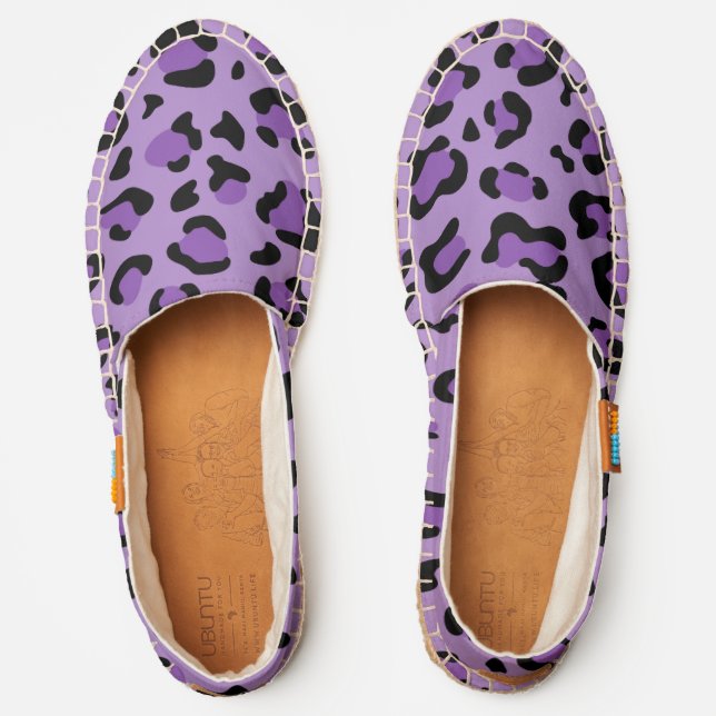 Leopard Print, Leopard Spots, Purple Leopard Espadrilles (Front)