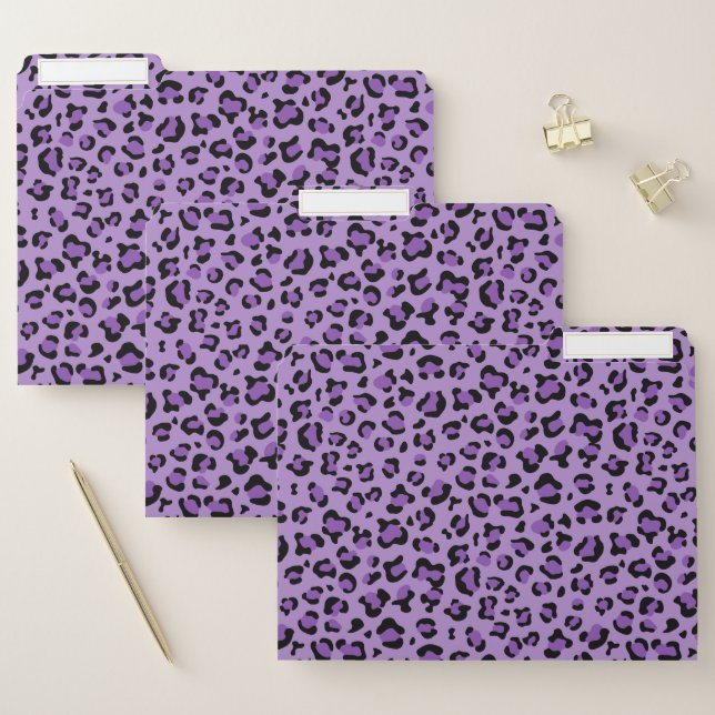 Leopard Print, Leopard Spots, Purple Leopard File Folder (Set)