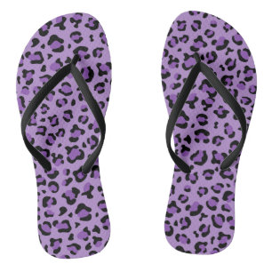 Leopard Print, Leopard Spots, Purple Leopard Flip Flops