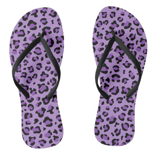 Leopard Print Leopard Spots Purple Leopard Flip Flops