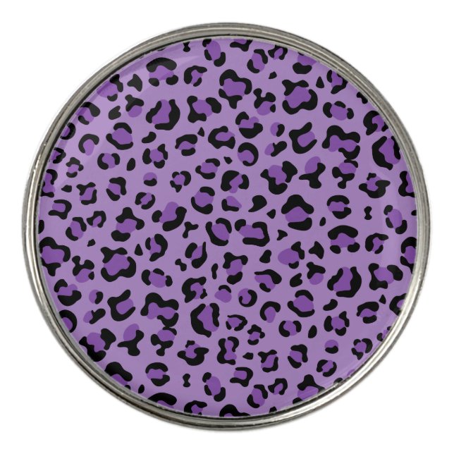 Leopard Print, Leopard Spots, Purple Leopard Golf Ball Marker (Front)