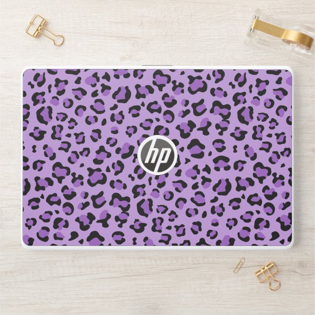 Leopard Print, Leopard Spots, Purple Leopard HP Laptop Skin (Desk)
