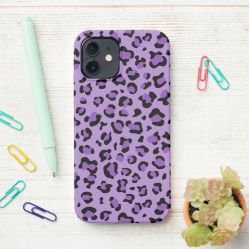 Leopard Print Leopard Spots Purple Leopard iPhone 12 Case