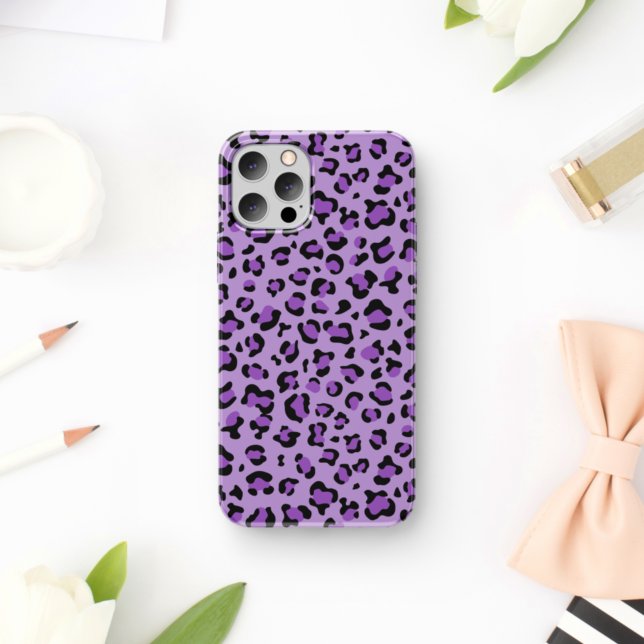 Leopard Print, Leopard Spots, Purple Leopard iPhone Case (Creator Uploaded)