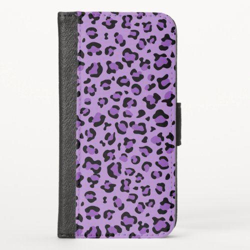 Leopard Print Leopard Spots Purple Leopard iPhone X Wallet Case