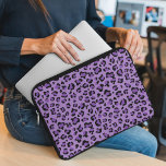 Leopard Print, Leopard Spots, Purple Leopard Laptop Sleeve<br><div class="desc">Elegant,  stylish and sophisticated leopard pattern in purple color. Modern and trendy gift,  perfect for the animal print lover in your life.</div>