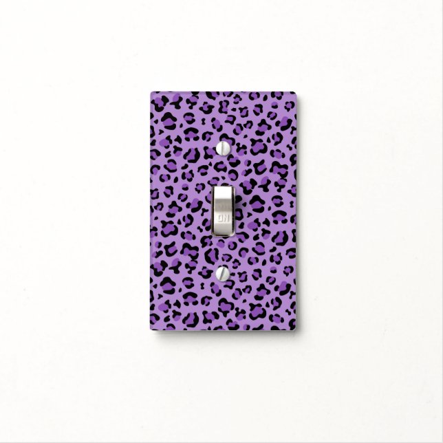 Leopard Print, Leopard Spots, Purple Leopard Light Switch Cover (In Situ)