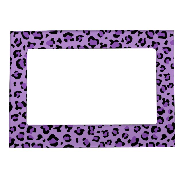 Leopard Print, Leopard Spots, Purple Leopard Magnetic Frame (Front)