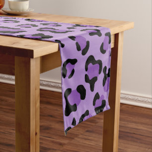Leopard Print, Leopard Spots, Purple Leopard Medium Table Runner