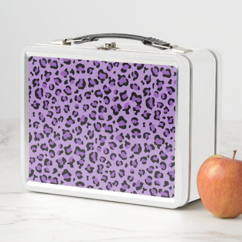 Leopard Print Leopard Spots Purple Leopard Metal Lunch Box