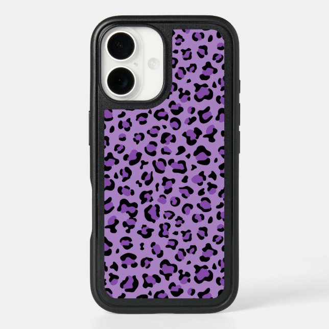 Leopard Print, Leopard Spots, Purple Leopard Otterbox iPhone Case (Back)