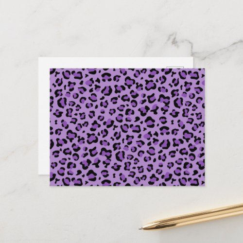 Leopard Print Leopard Spots Purple Leopard Postcard