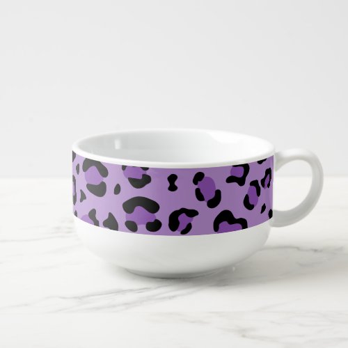 Leopard Print Leopard Spots Purple Leopard Soup Mug