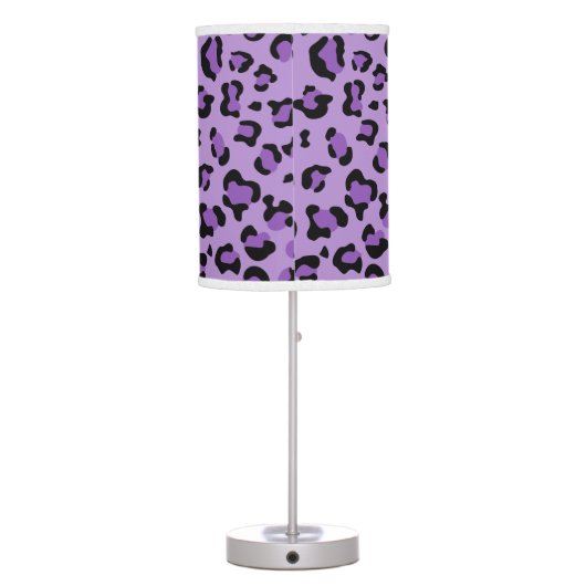 Leopard Print, Leopard Spots, Purple Leopard Table Lamp (Back)