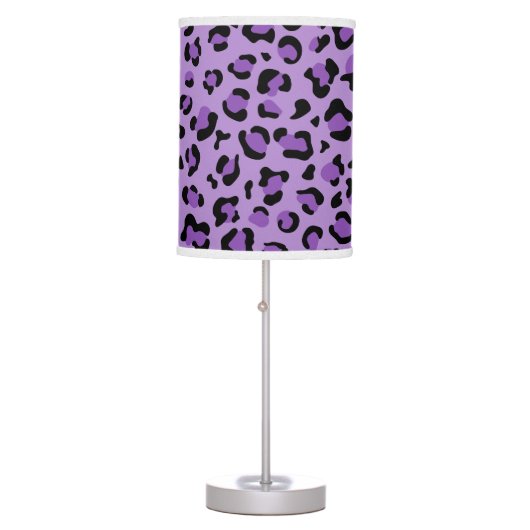 Leopard Print, Leopard Spots, Purple Leopard Table Lamp (Front)