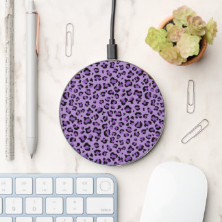 Leopard Print, Leopard Spots, Purple Leopard Wireless Charger