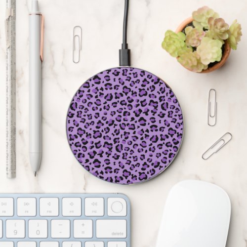 Leopard Print Leopard Spots Purple Leopard Wireless Charger