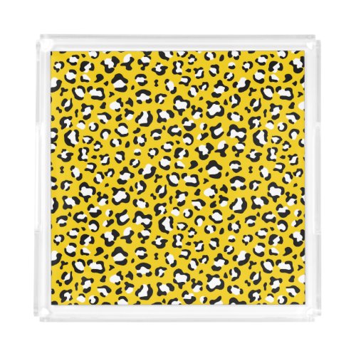 Leopard Print Leopard Spots Yellow Leopard Acrylic Tray