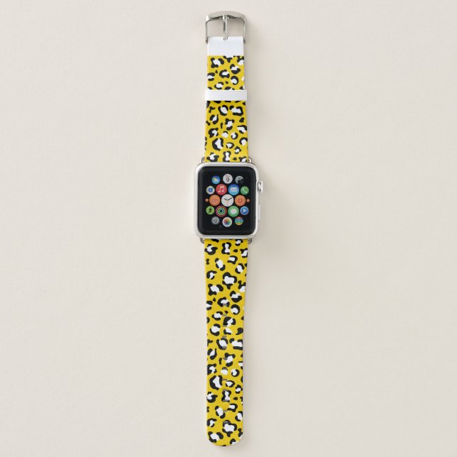 Leopard Print, Leopard Spots, Yellow Leopard Apple Watch Band (Front)